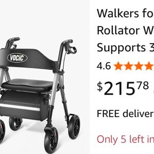 VOCIC Walkers for Seniors, Foldable Walker